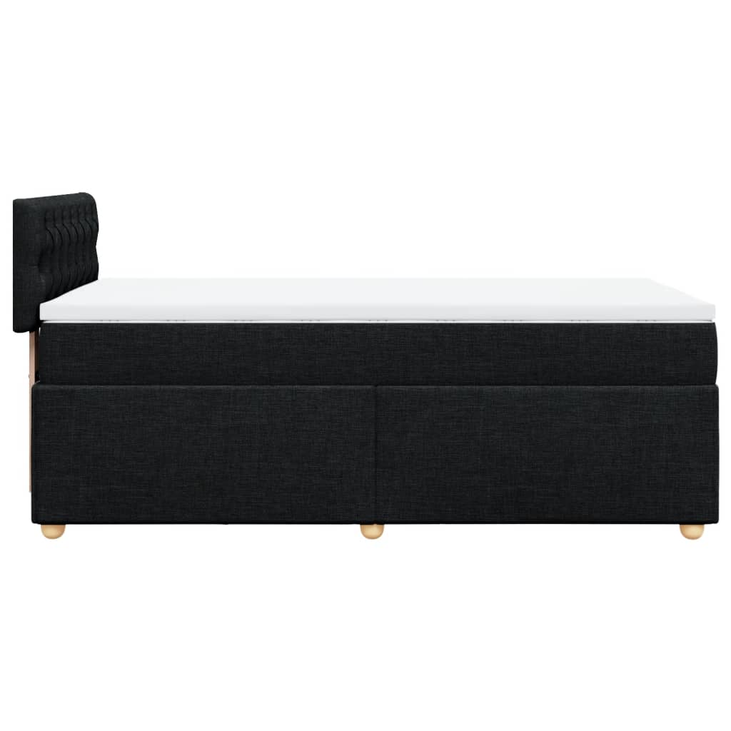 Cama box spring com colchão solteiro tecido preto