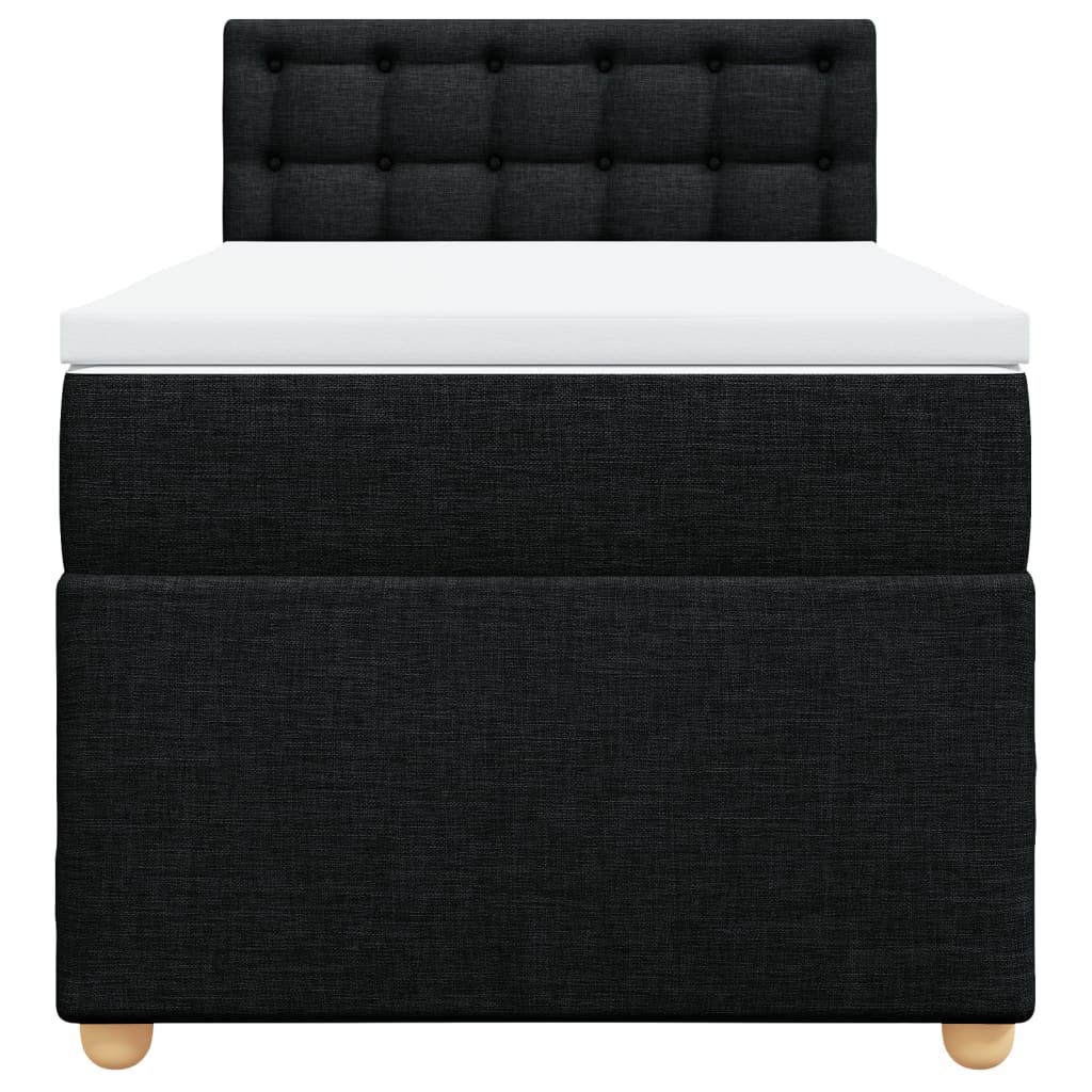 Cama box spring com colchão solteiro tecido preto