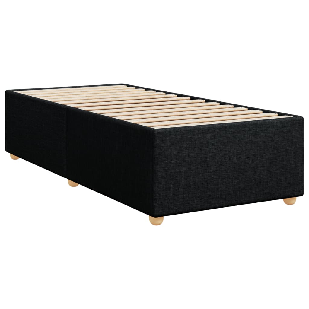 Cama box spring com colchão solteiro tecido preto