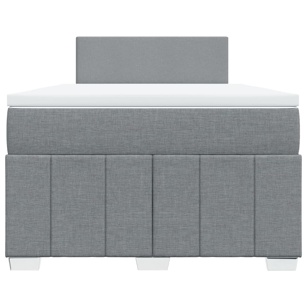 Cama boxspring com colchão 120x190 cm tecido cinzento-claro