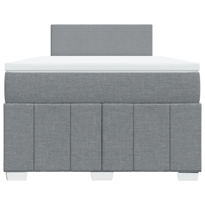 Cama boxspring com colchão 120x190 cm tecido cinzento-claro