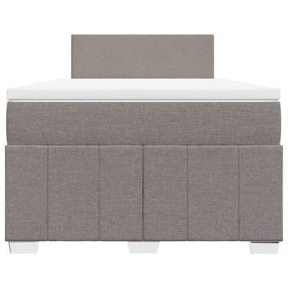 Cama boxspring c/ colchão 120x190cm tecido castanho-acinzentado