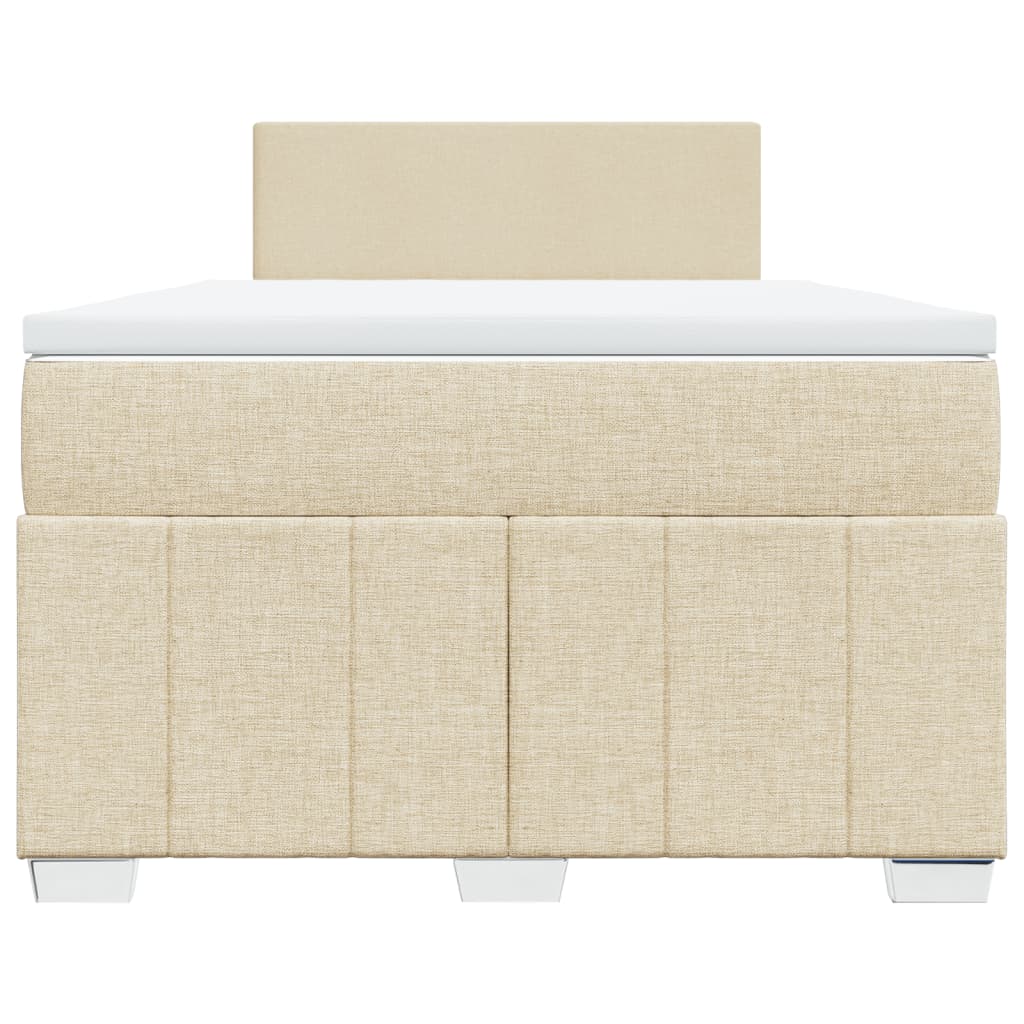 Cama boxspring com colchão 120x190 cm tecido cor creme