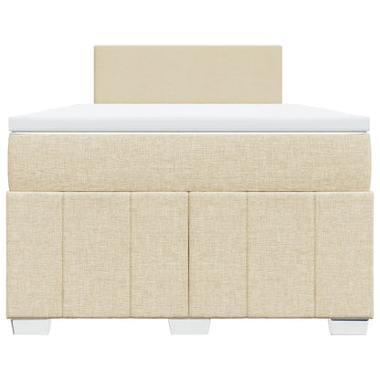 Cama boxspring com colchão 120x190 cm tecido cor creme