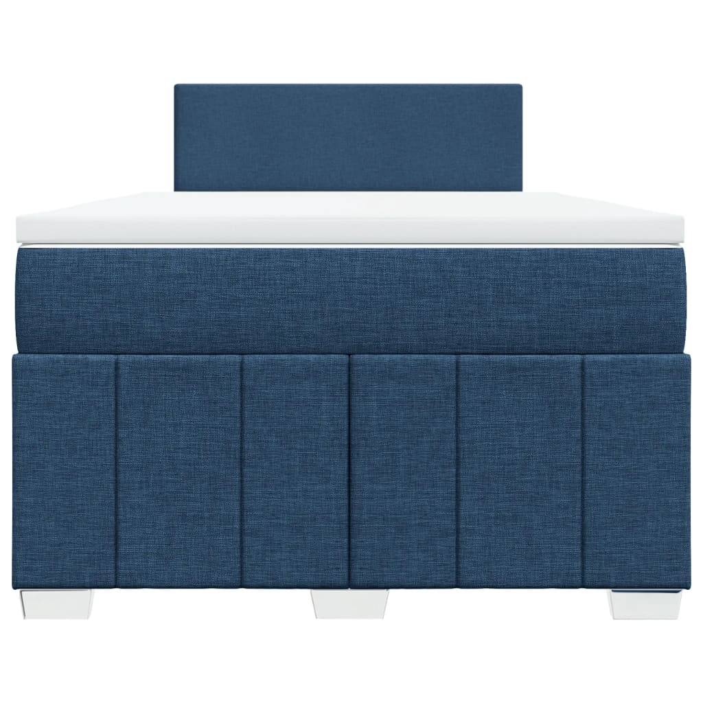 Cama boxspring com colchão 120x190 cm tecido azul