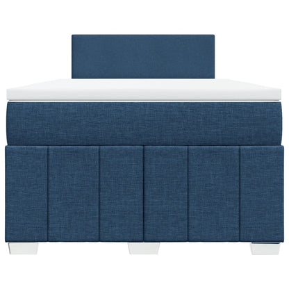 Cama boxspring com colchão 120x190 cm tecido azul