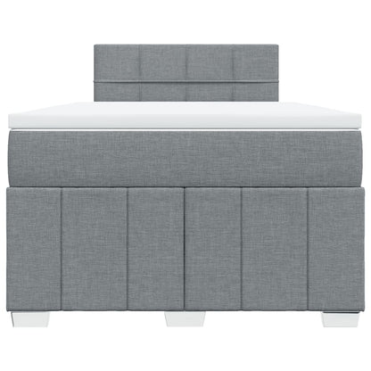 Cama boxspring com colchão 120x190 cm tecido cinzento-claro