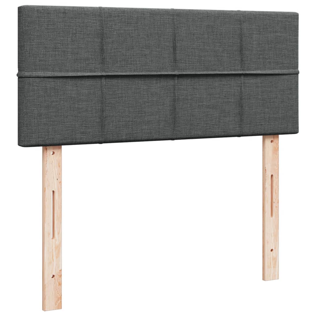 Cama boxspring com colchão 120x190 cm tecido cinzento-escuro