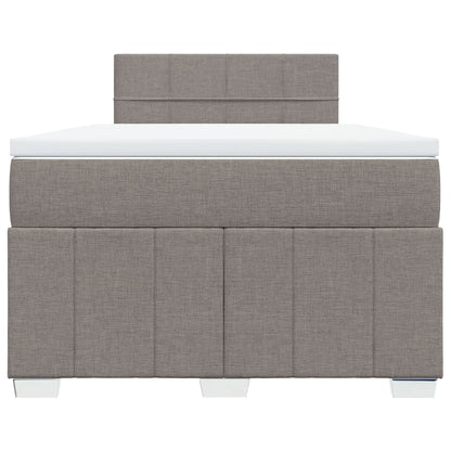 Cama boxspring c/ colchão 120x190cm tecido castanho-acinzentado