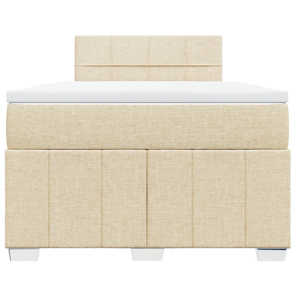 Cama boxspring com colchão 120x190 cm tecido cor creme