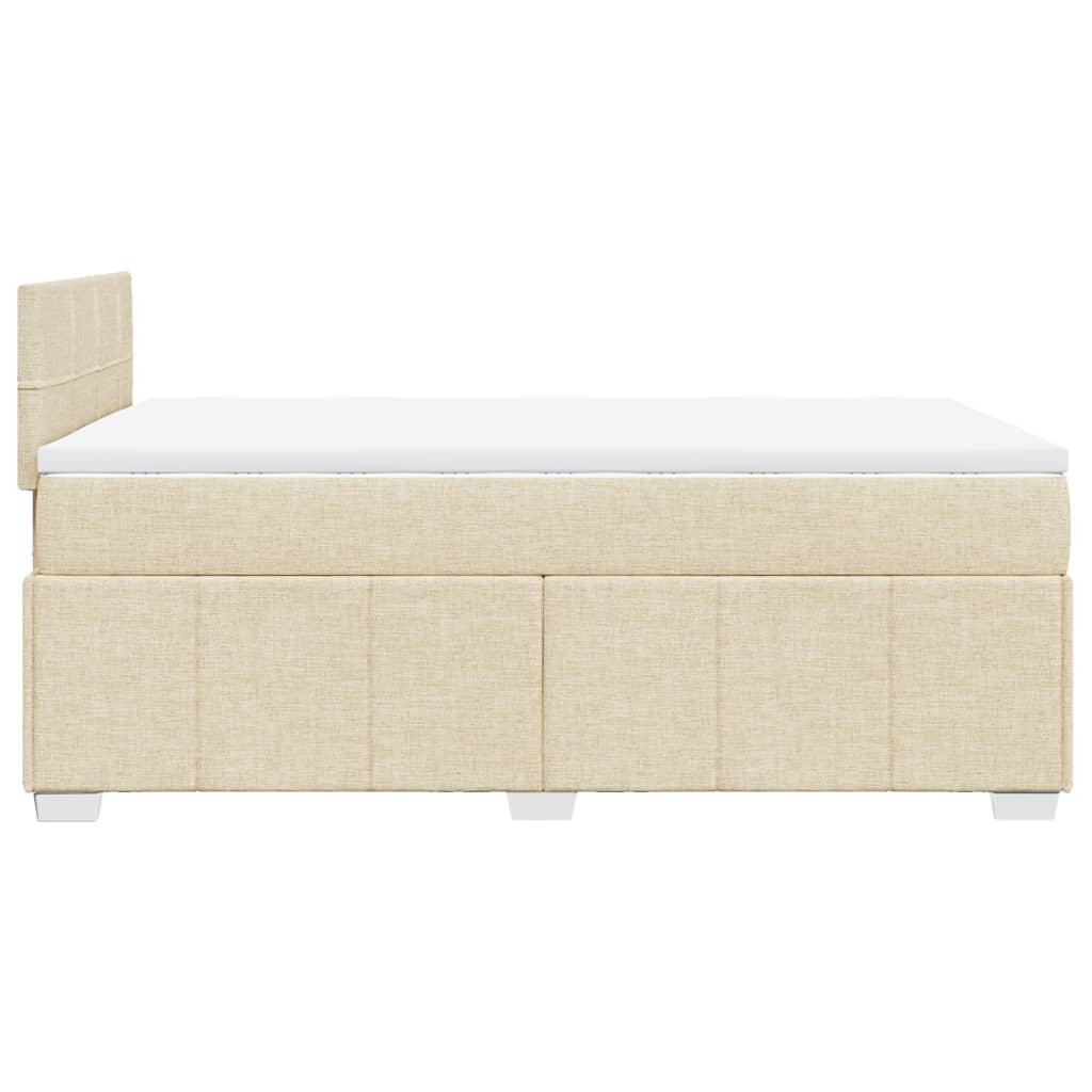 Cama boxspring com colchão 120x190 cm tecido cor creme