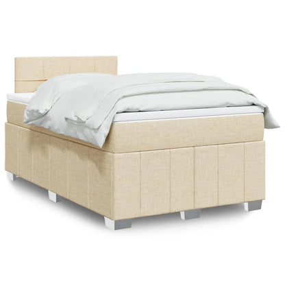 Cama boxspring com colchão 120x190 cm tecido cor creme