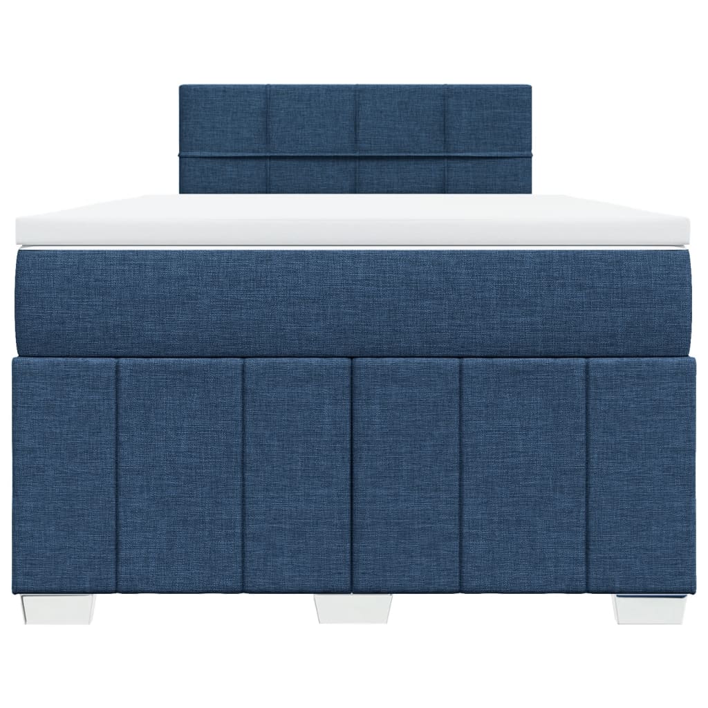 Cama boxspring com colchão 120x190 cm tecido azul