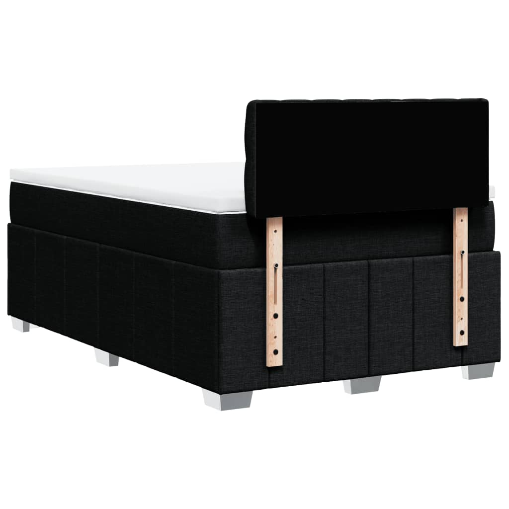 Cama boxspring com colchão 120x190 cm tecido preto