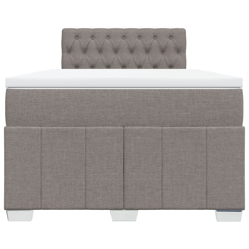 Cama boxspring c/ colchão 120x190cm tecido castanho-acinzentado