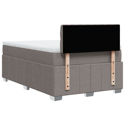 Cama boxspring c/ colchão 120x190cm tecido castanho-acinzentado