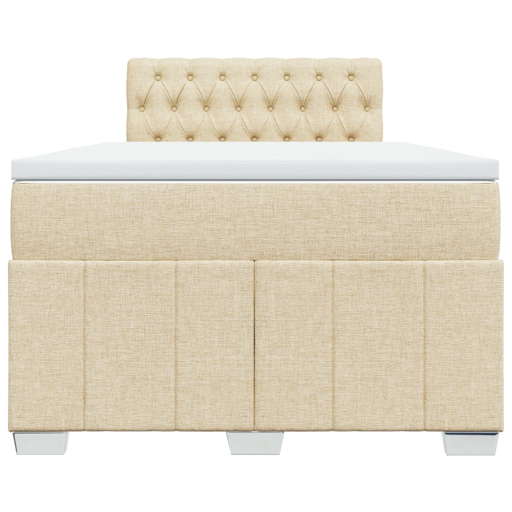 Cama boxspring com colchão 120x190 cm tecido cor creme