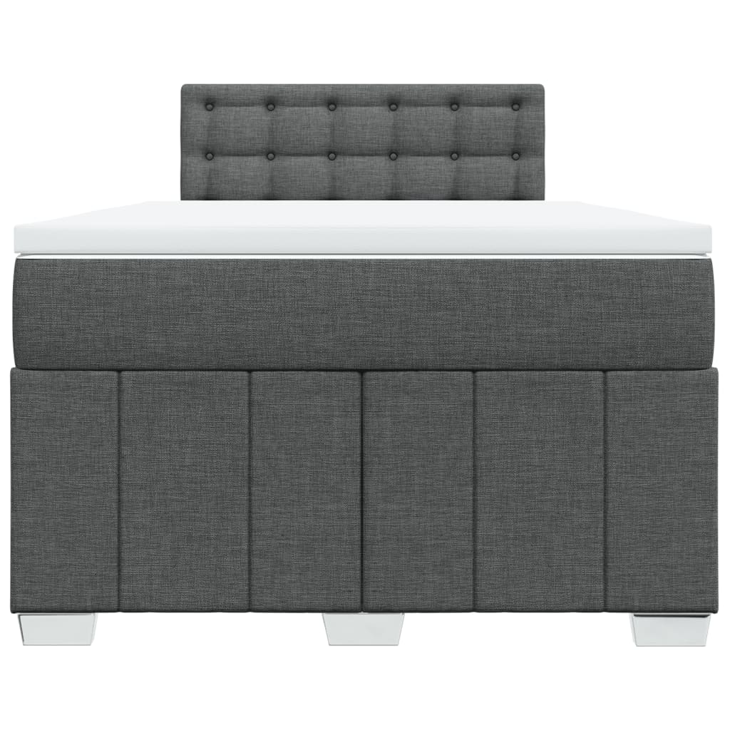 Cama boxspring com colchão 120x190 cm tecido cinzento-escuro