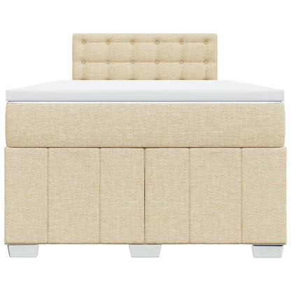 Cama boxspring com colchão 120x190 cm tecido cor creme