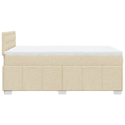 Cama boxspring com colchão 120x190 cm tecido cor creme