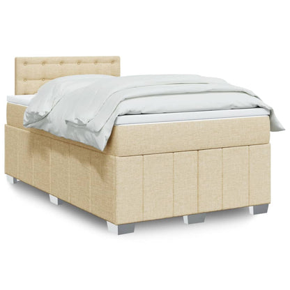 Cama boxspring com colchão 120x190 cm tecido cor creme