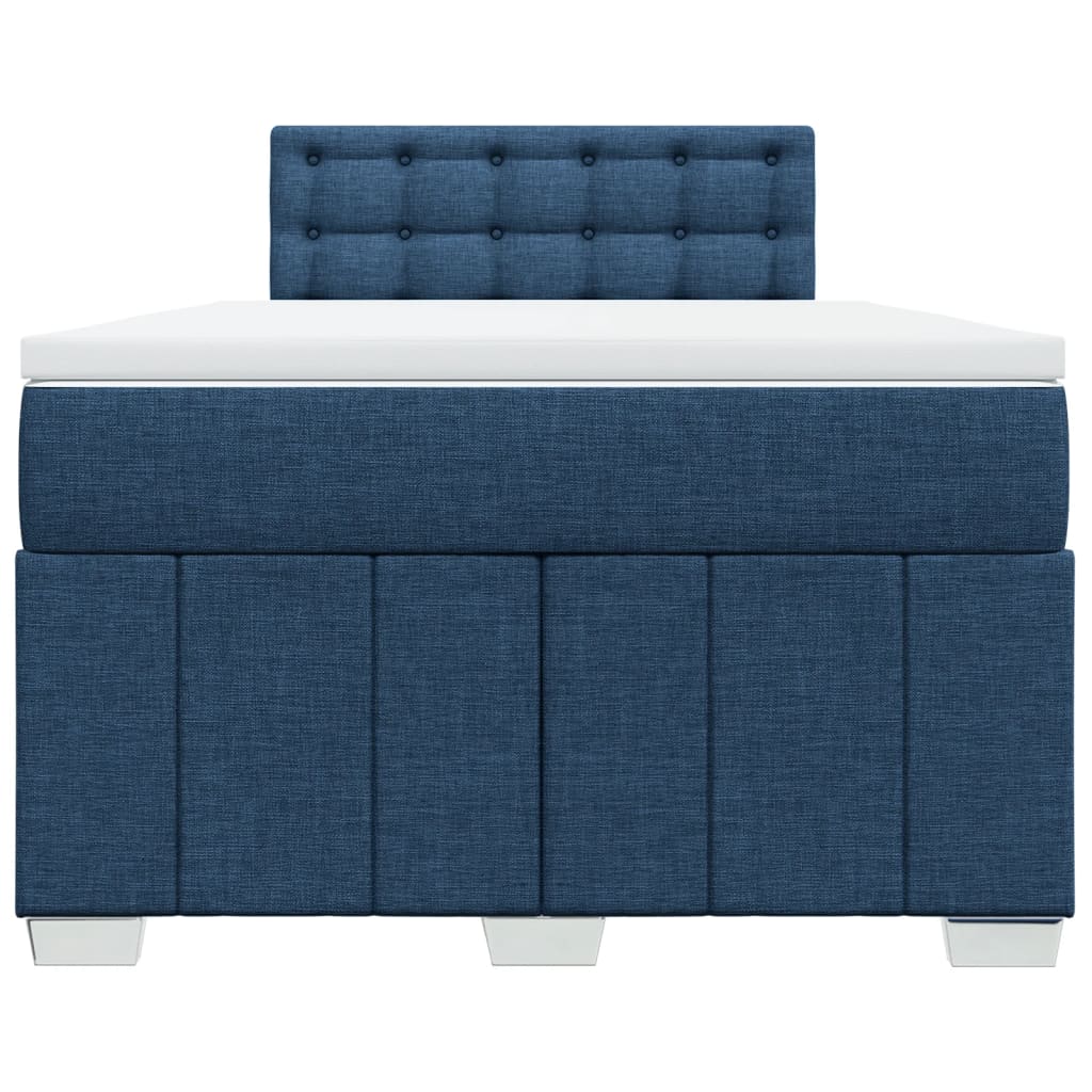 Cama boxspring com colchão 120x190 cm tecido azul