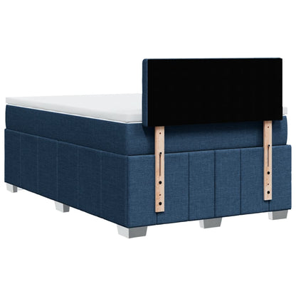 Cama boxspring com colchão 120x190 cm tecido azul