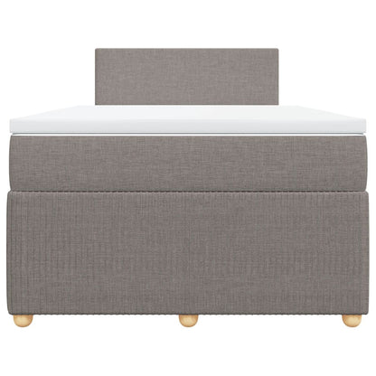 Cama boxspring c/ colchão 120x190cm tecido castanho-acinzentado