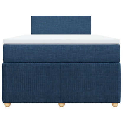 Cama boxspring com colchão 120x190 cm tecido azul