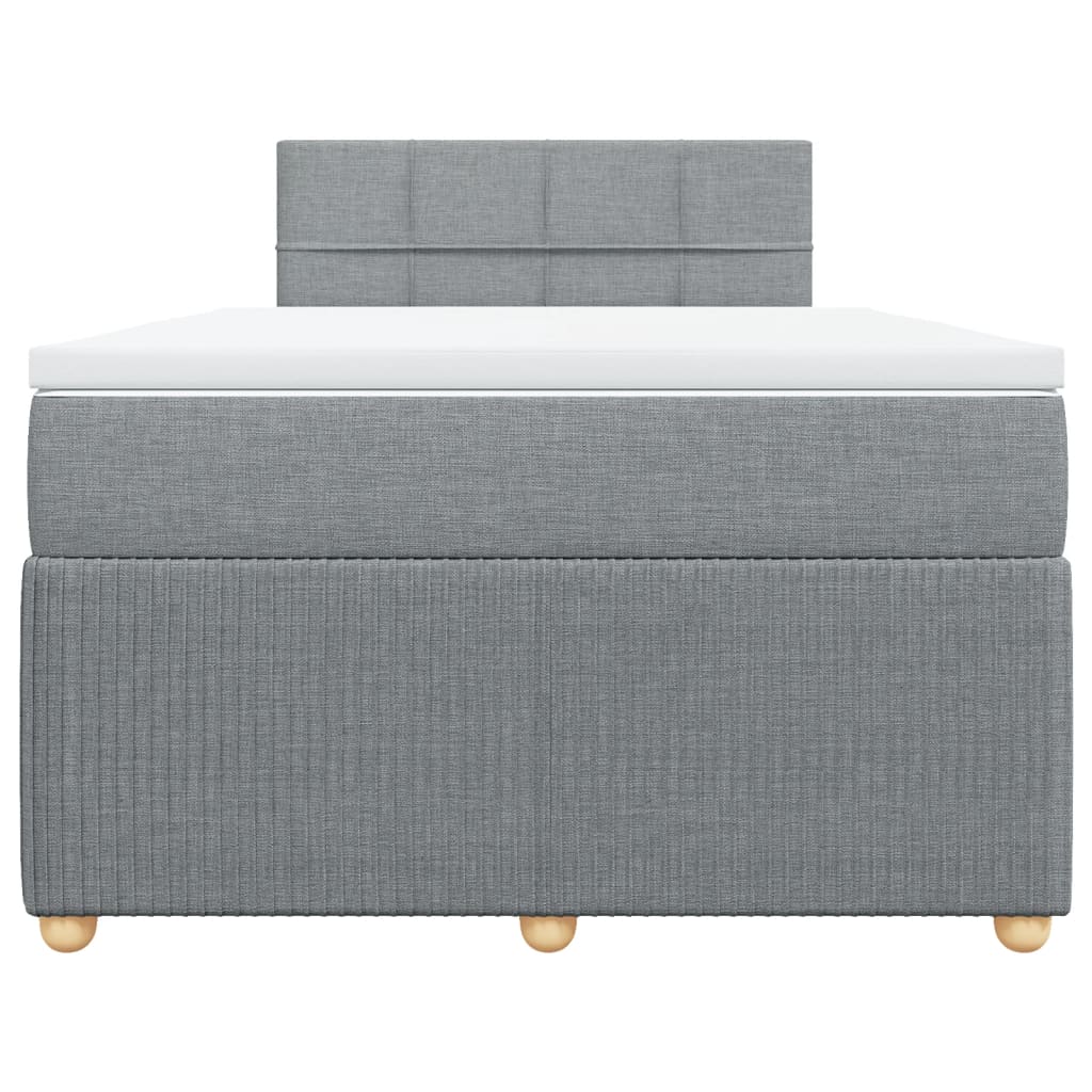 Cama boxspring com colchão 120x190 cm tecido cinzento-claro