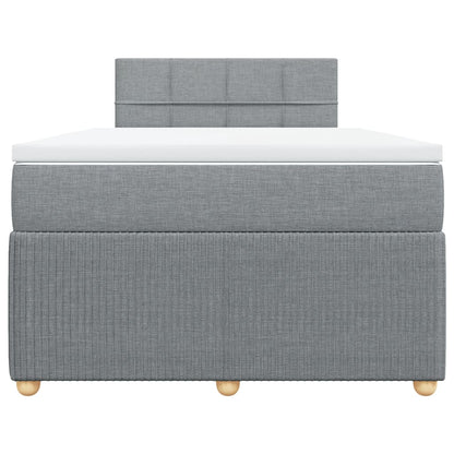 Cama boxspring com colchão 120x190 cm tecido cinzento-claro