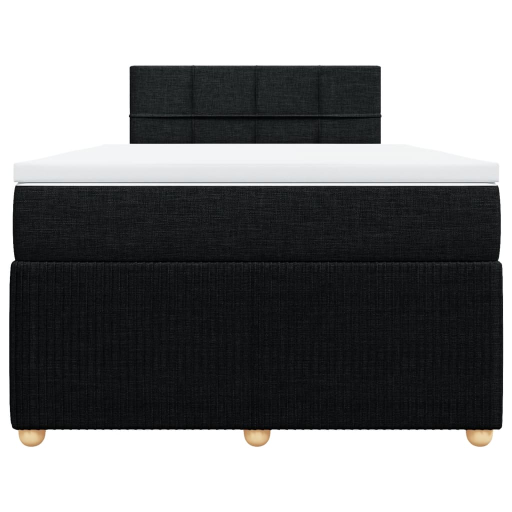 Cama boxspring com colchão 120x190 cm tecido preto