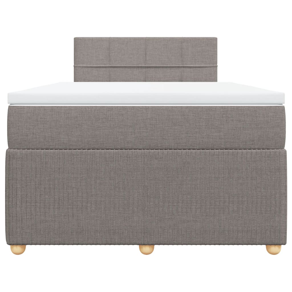 Cama boxspring c/ colchão 120x190cm tecido castanho-acinzentado