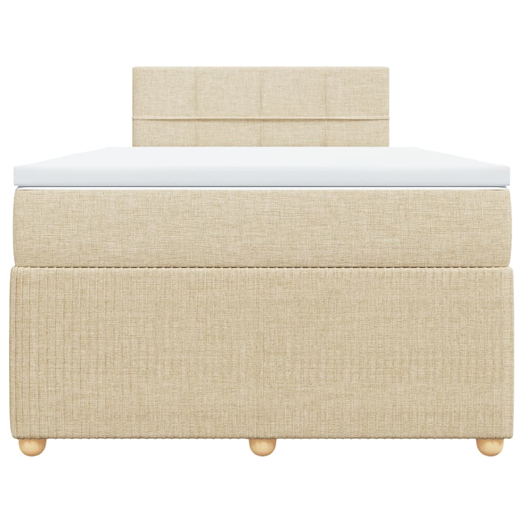 Cama boxspring com colchão 120x190 cm tecido cor creme