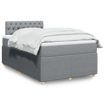 Cama boxspring com colchão 120x190 cm tecido cinzento-claro