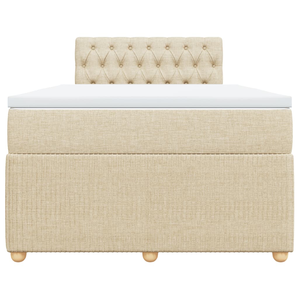 Cama boxspring com colchão 120x190 cm tecido cor creme