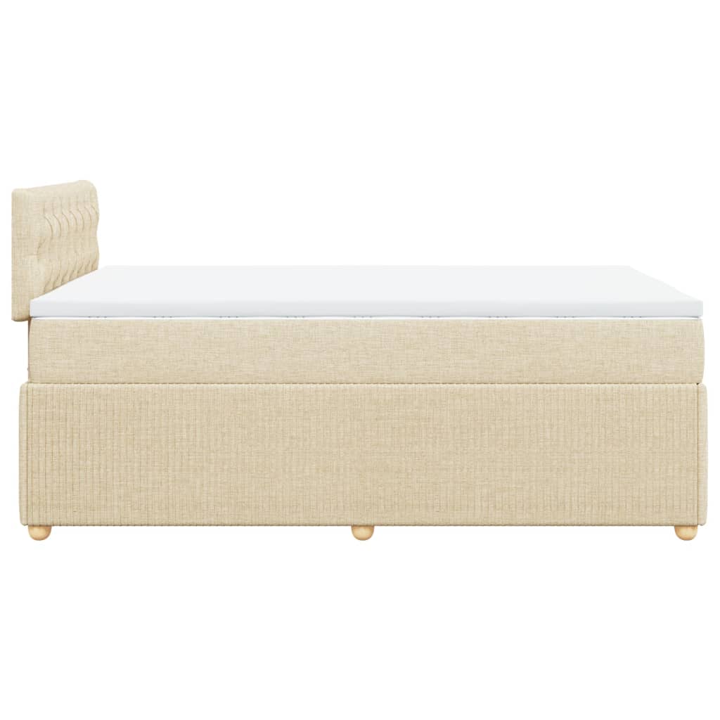 Cama boxspring com colchão 120x190 cm tecido cor creme