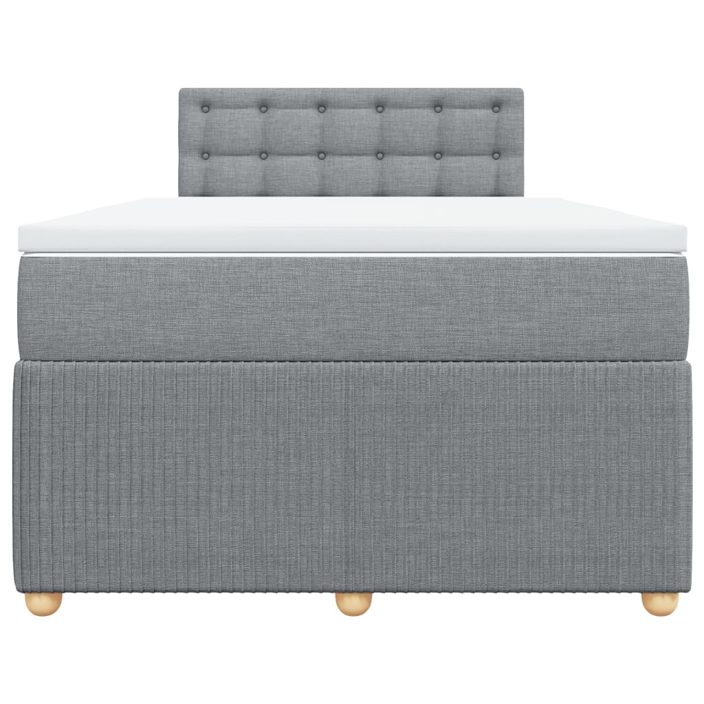 Cama boxspring com colchão 120x190 cm tecido cinzento-claro