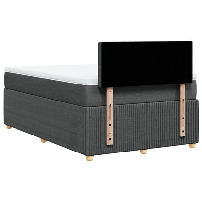 Cama boxspring com colchão 120x190 cm tecido cinzento-escuro