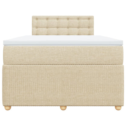 Cama boxspring com colchão 120x190 cm tecido cor creme