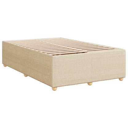 Cama boxspring com colchão 120x190 cm tecido cor creme