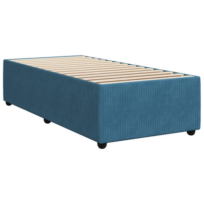 Cama boxspring com colchão 80x200 cm veludo azul