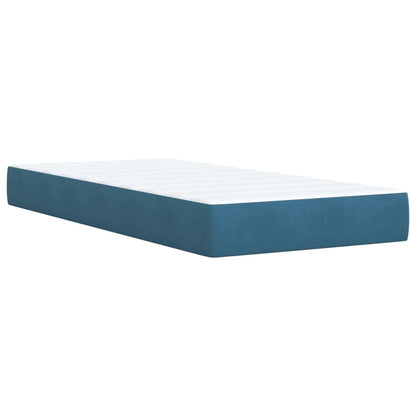 Cama boxspring com colchão 90x190 cm veludo azul