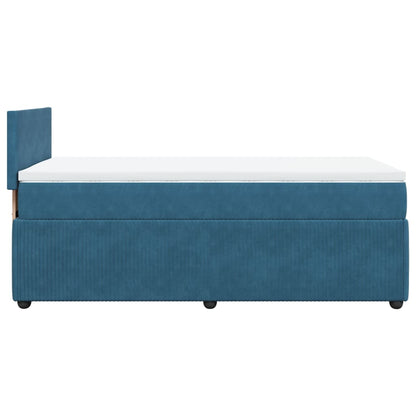 Cama boxspring com colchão 90x200 cm veludo azul