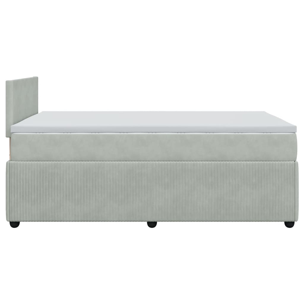 Cama boxspring com colchão 120x190 cm veludo cinzento-claro