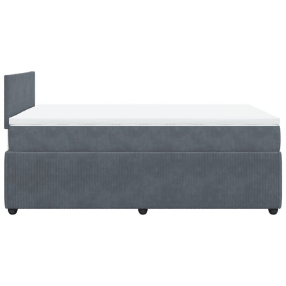 Cama boxspring com colchão 120x190 cm veludo cinzento-escuro