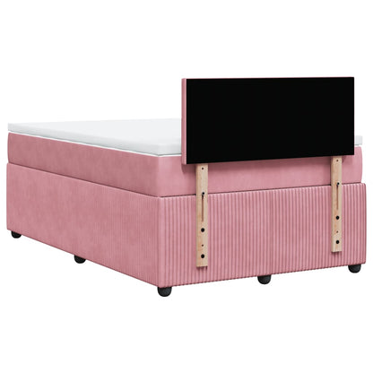 Cama boxspring com colchão 120x190 cm veludo rosa