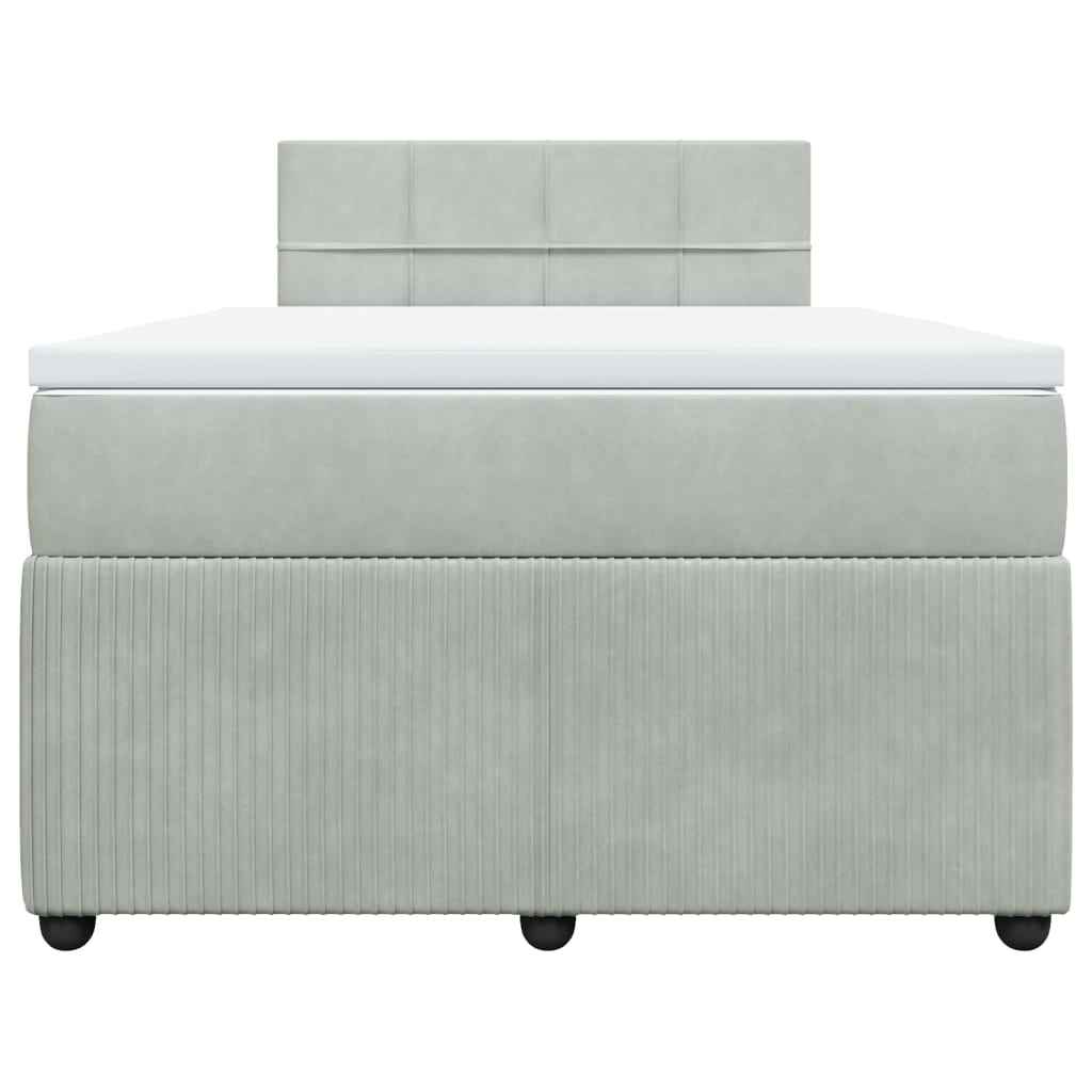 Cama boxspring com colchão 120x190 cm veludo cinzento-claro