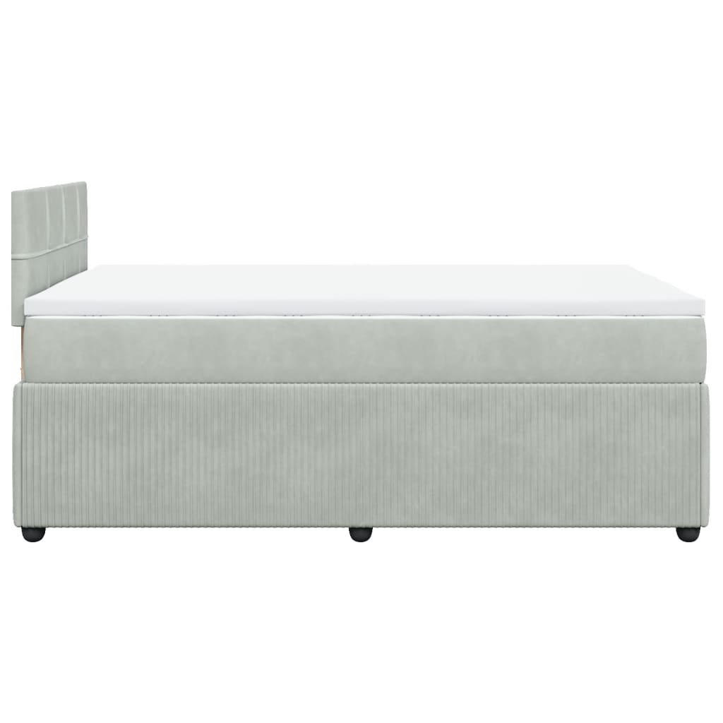 Cama boxspring com colchão 120x190 cm veludo cinzento-claro