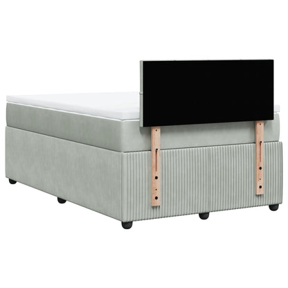 Cama boxspring com colchão 120x190 cm veludo cinzento-claro